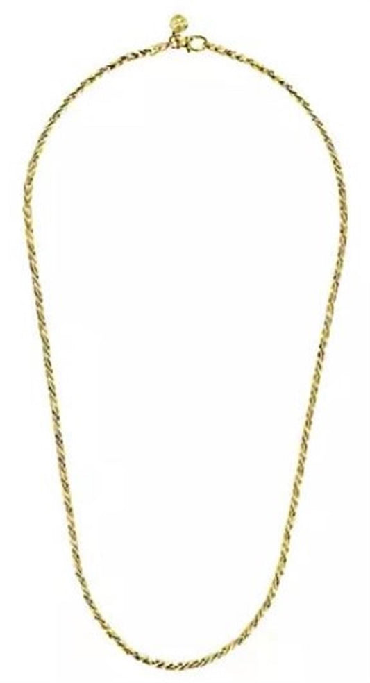 Gabriel 14Ky Gents Hollow Wheat Chain Necklace 22"