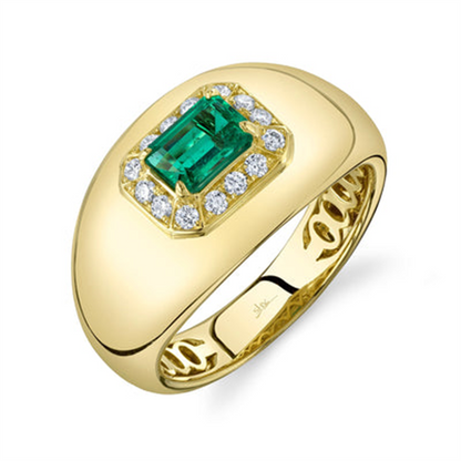 Shy Creation Diamond & Emerald Ring