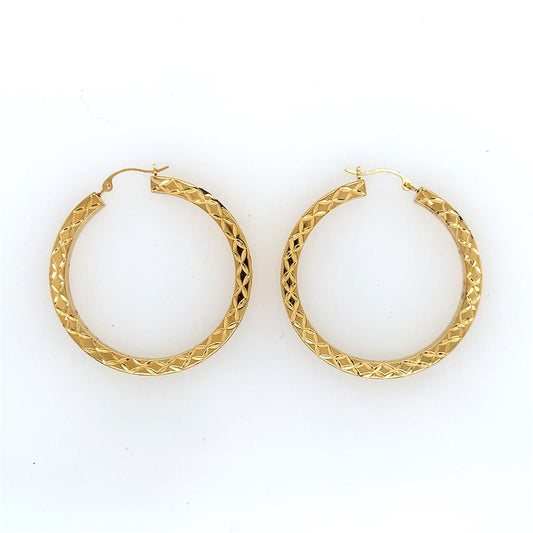 Estate 14k Textured Hoops