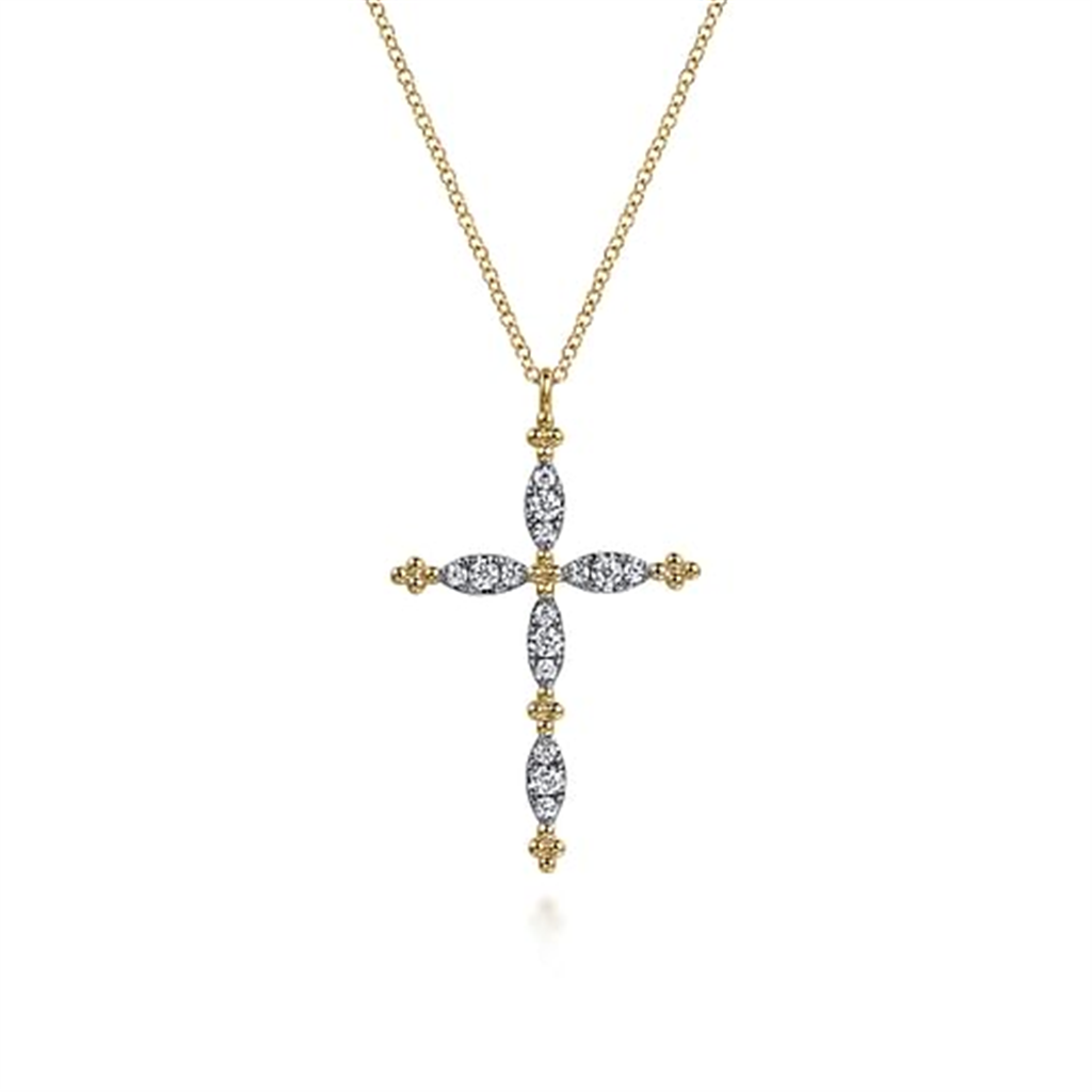 Gabriel & Co. Bujukan Diamond Cross Pendant Necklace