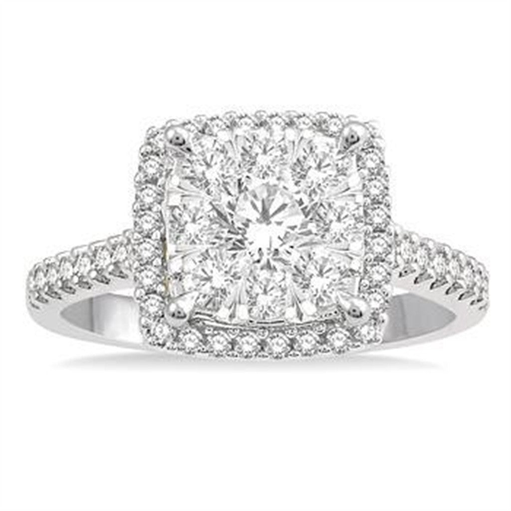 Rolland's Designs Cushion Shape Diamond Cluster Ring -1.00ct