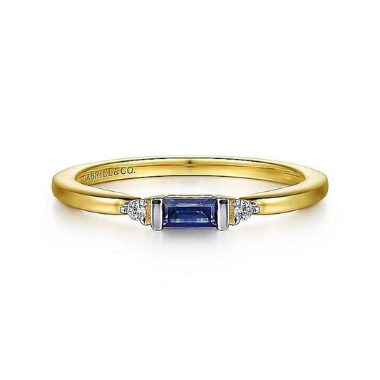 Gabriel 14Kt yellow Sapphire & Diamond Ring