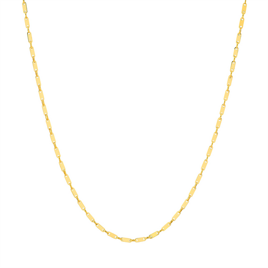Rolland's Designs 14K Yellow Gold Flat Link Chain Necklace