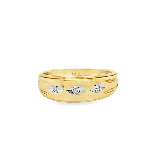 14K Yellow Gold Diamond Band