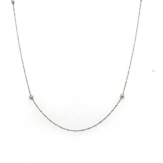 Estate 14K White Gold Beaded Chain