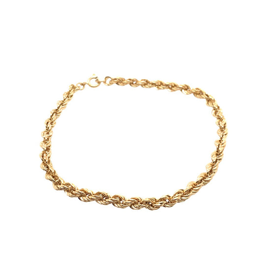 Estate 18K Yellow Gold Rope Bracelet