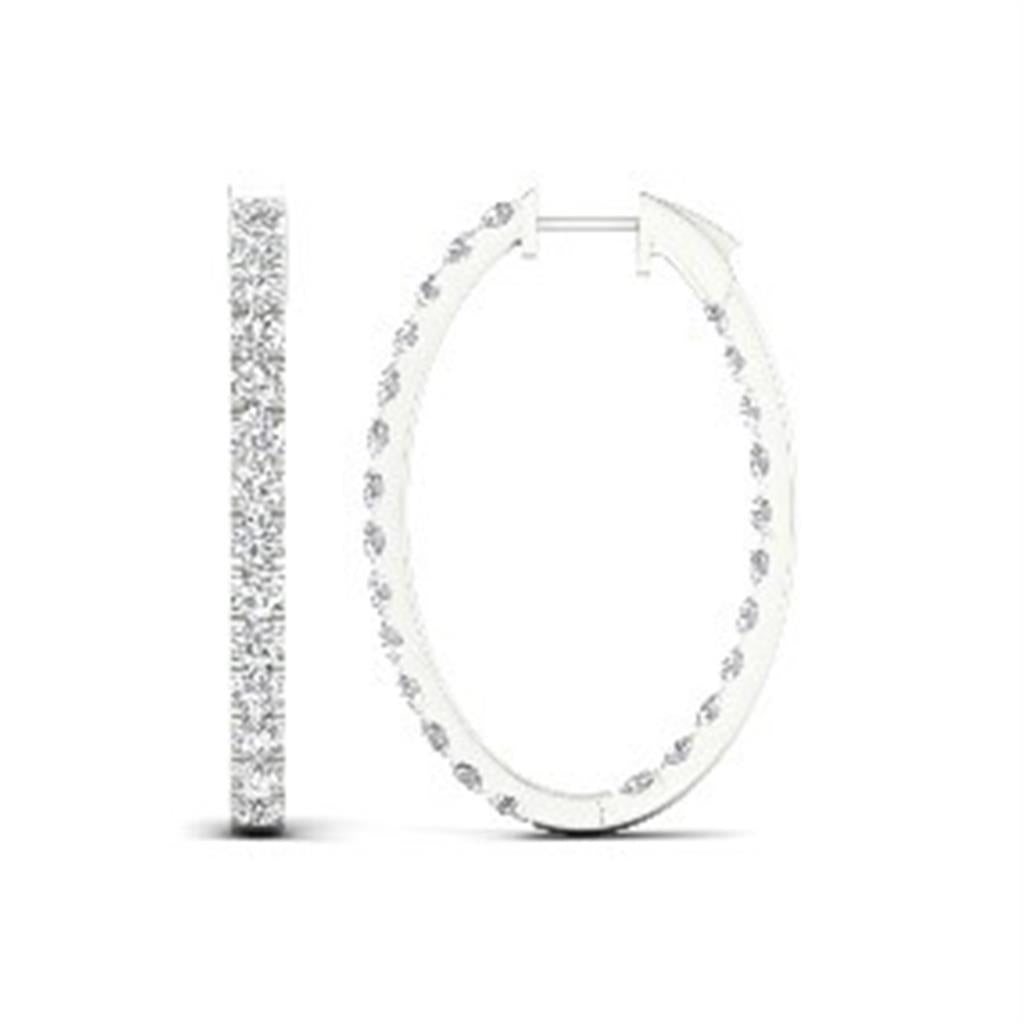 Rollands Design Lab Grown Inside Outside Diamond Hoop Earrings