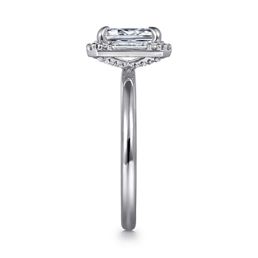 Gabriel 14K White Gold Art Deco Engagement Ring