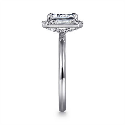 Gabriel 14K White Gold Art Deco Engagement Ring
