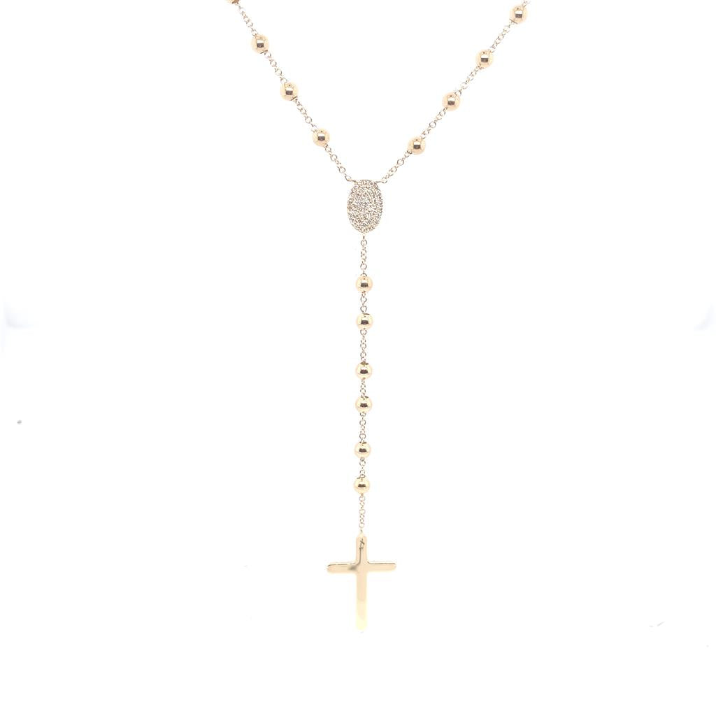 Shy Creation Diamond Cross Lariat Necklace