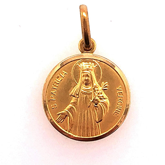 Estate 14K Yellow Gold St. Patricia Of Constantinople Charm