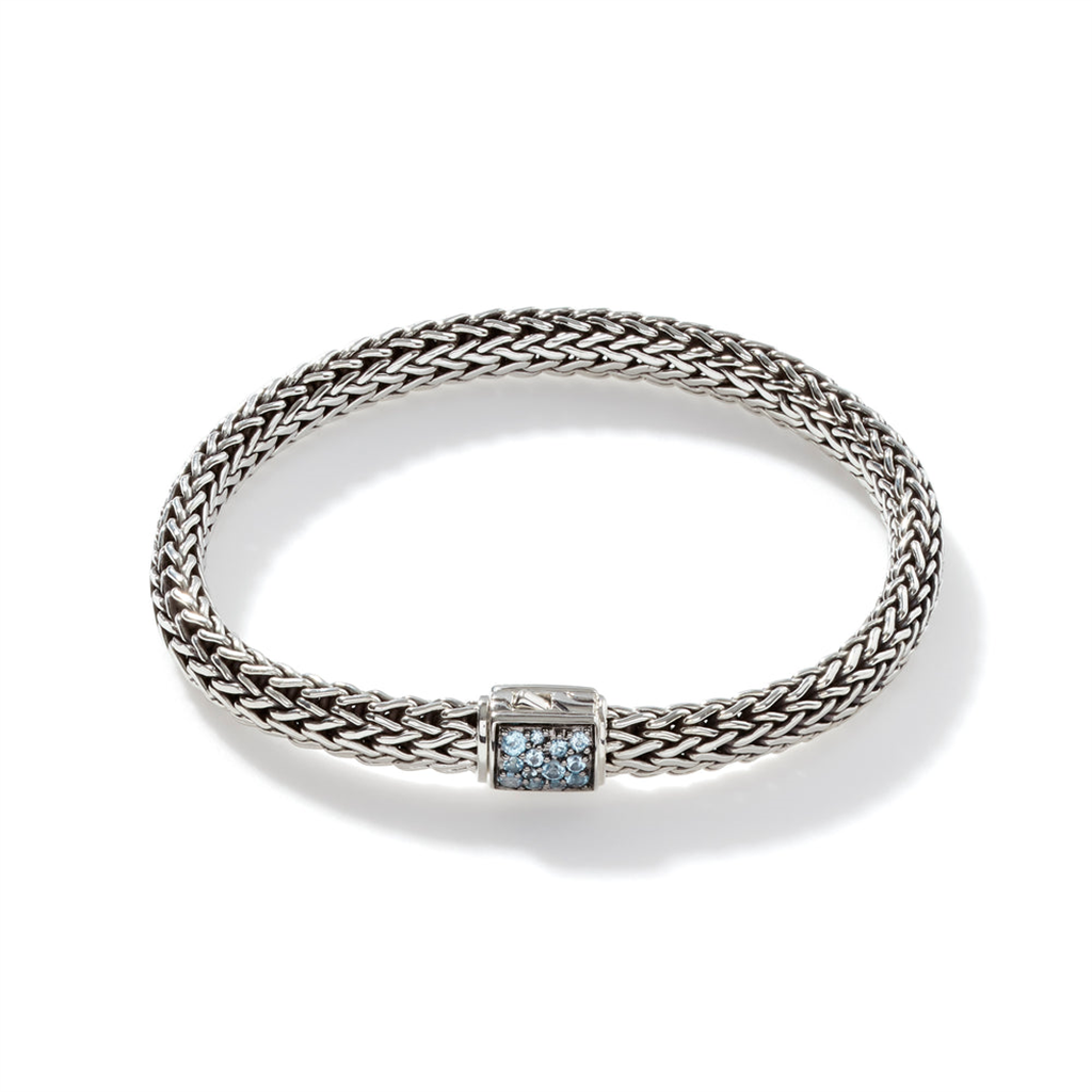 John Hardy Blue Topaz Reversible Classic Chain Bracelet