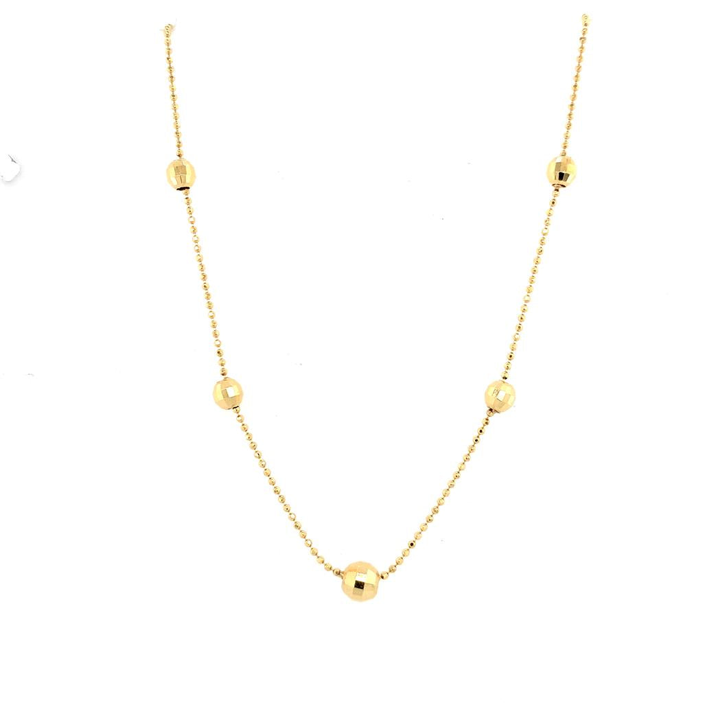 Estate 14k Yellow Gold Station Necklace