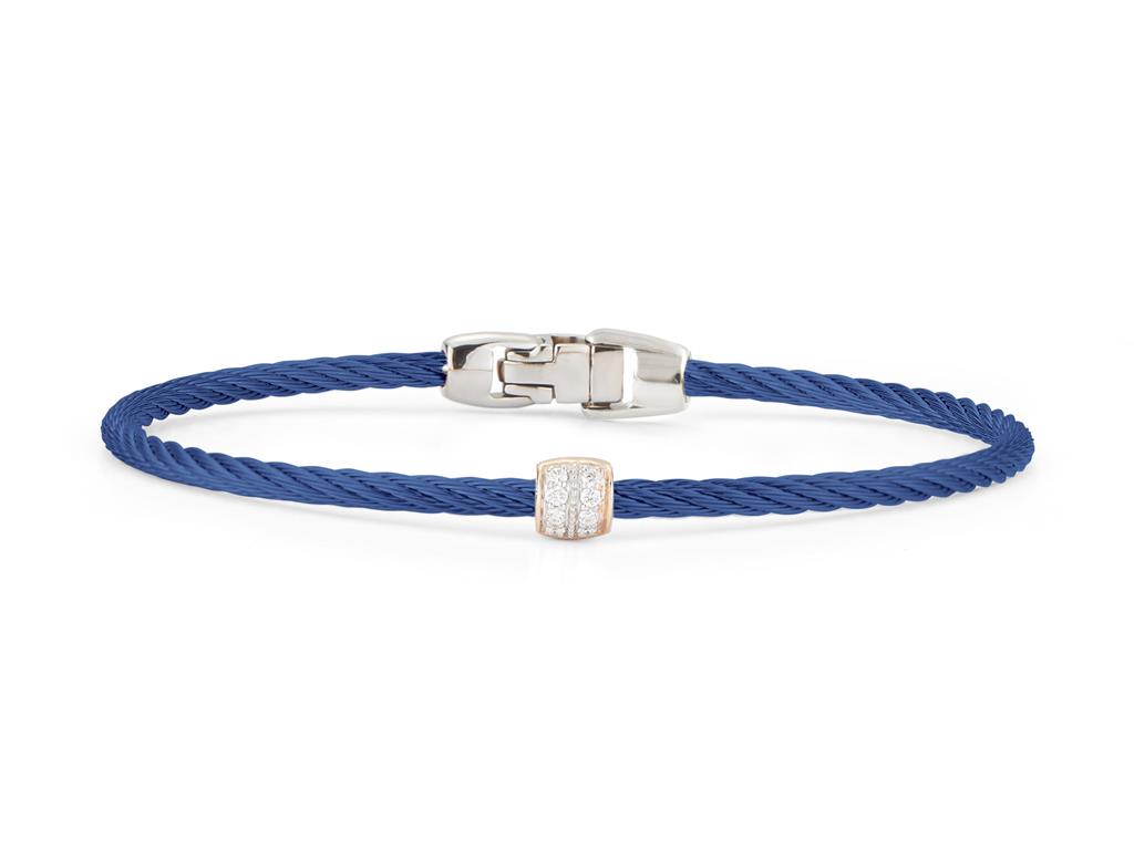 Alor 18Kr Diamond Barrel Station Cable Bracelet