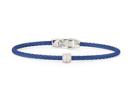 Alor 18Kr Diamond Barrel Station Cable Bracelet