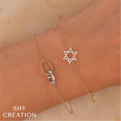 Shy Creation Diamond Star Of David Bracelet