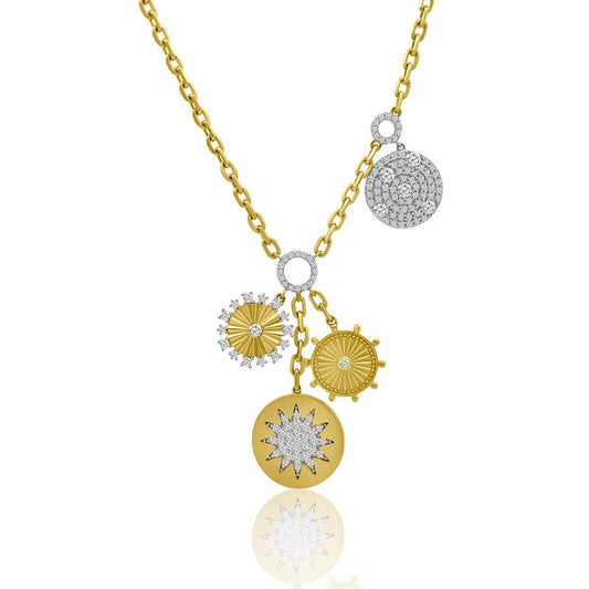 Rolland's Designs 14K Two-Tone Diamond Charm Necklace