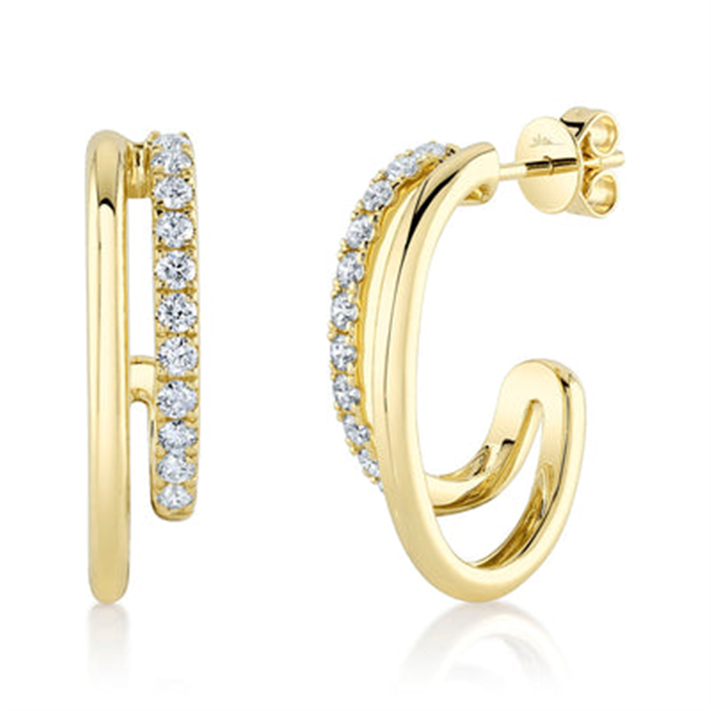 Shy Creation Gold Double Hoop Earring