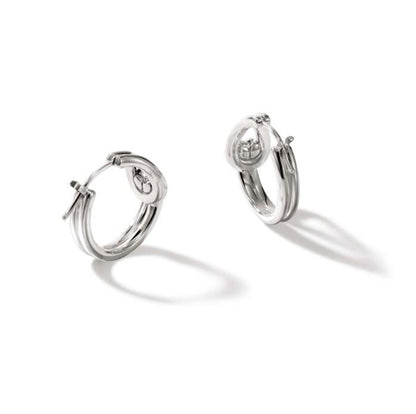 John Hardy Silver Surf Huggie Earrings