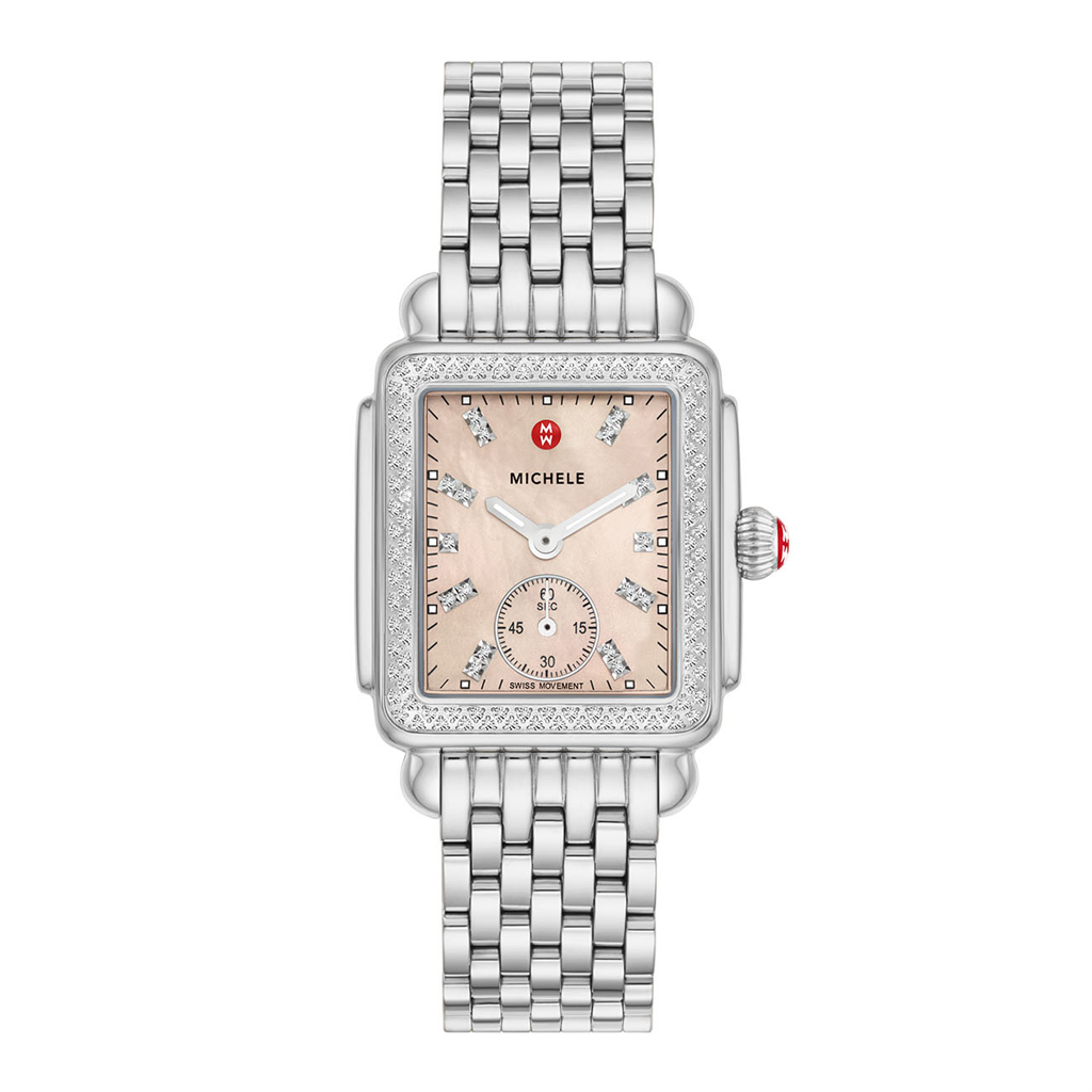 Michele Deco Mid Stainless Steel Diamond Watch