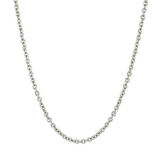 18K White Gold 18" Roberto Coin Rolo Adjustable Chain