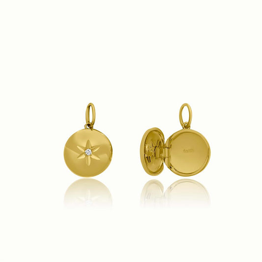 Rolland's Designs 14K Gold Diamond Locket Pendant