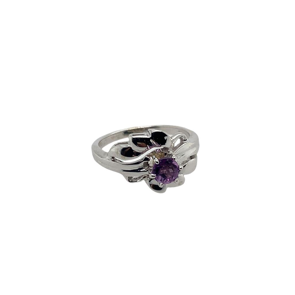 Estate Vintage Amethyst Floral Ring