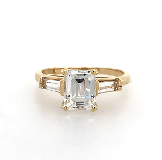 Estate14K Yellow Gold CZ Engagement Ring