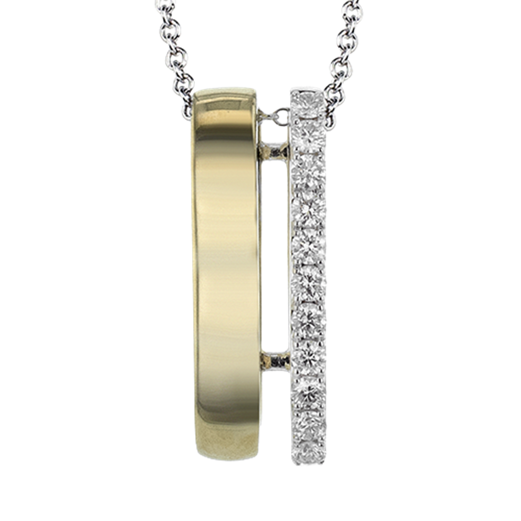 Simon G. 18Kyw Double Row Diamond & Bar Pendant