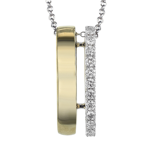 Simon G. 18Kyw Double Row Diamond & Bar Pendant