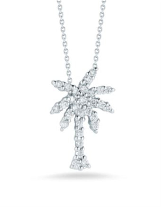 Roberto Coin 18K White Gold Diamond Palm Tree Necklace