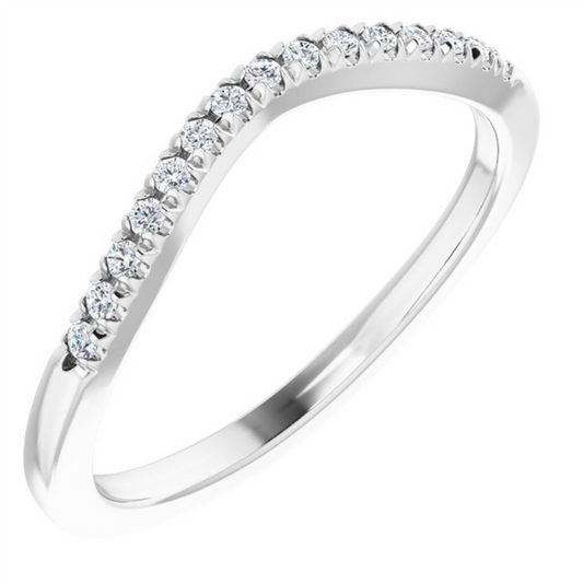 14K White Gold Diamond Wedding Band