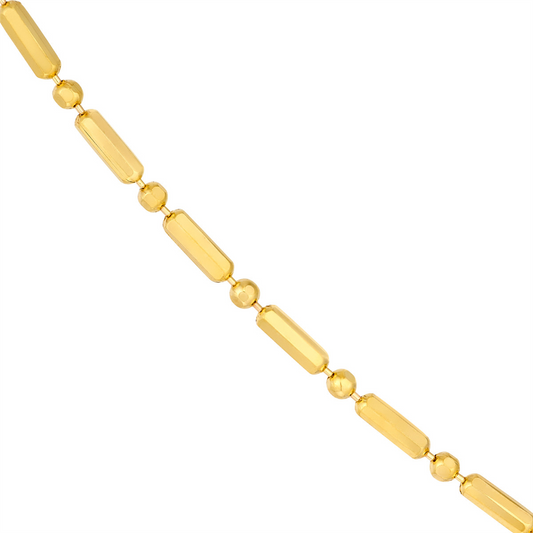 Gold 1.5Mm Bead And Long Bar Bracelet