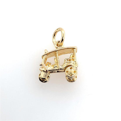 Estate 14K Yellow Gold Golf Cart Charm