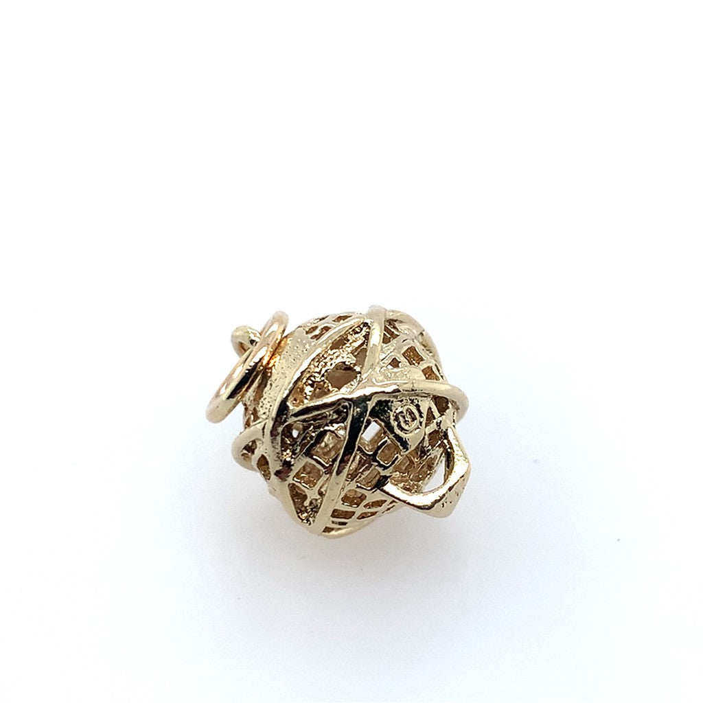 Estate 14K Yellow Gold World Globe Charm