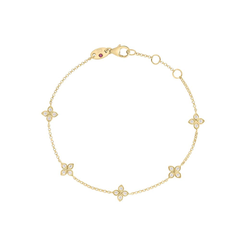 Roberto Coin 18Ky Diamond Love By The Inch 5 Station Bracelet