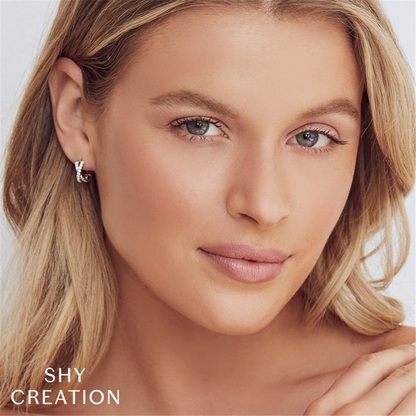 Shy 14Kw Criss Cross Diamond Huggies