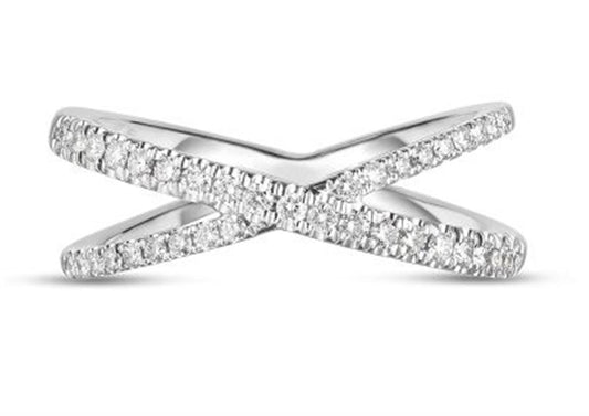 Roberto Coin Diamond Criss Cross Ring