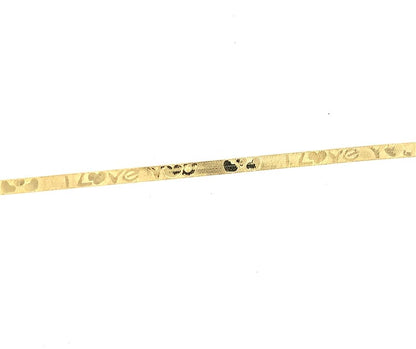 Estate 14K "I Love You" Herringbone Bracelet