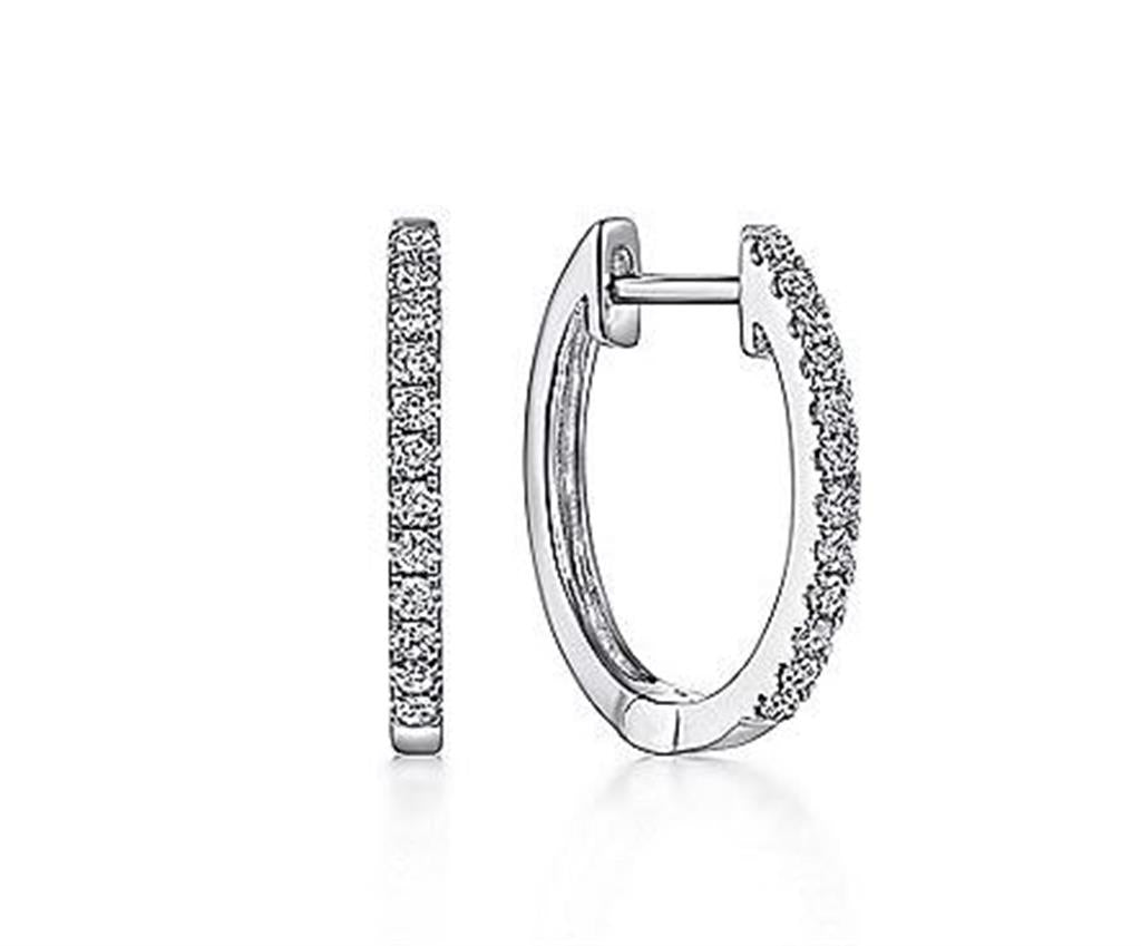 Gabriel 10mm Pave Diamond Huggie Earrings