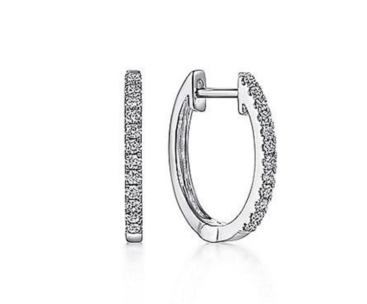 Gabriel 10mm Pave Diamond Huggie Earrings