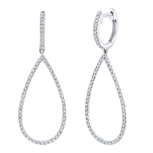 Shy 14Kw Diamond Pear Shape Drop Earrings