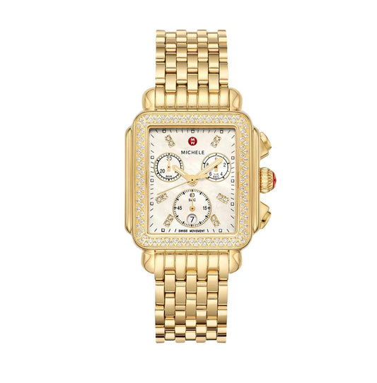 Michele Deco 18k Gold Diamond Watch