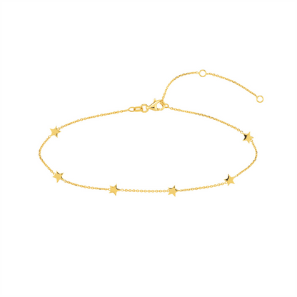 Rolland's Designs 14K Star Station Anklet