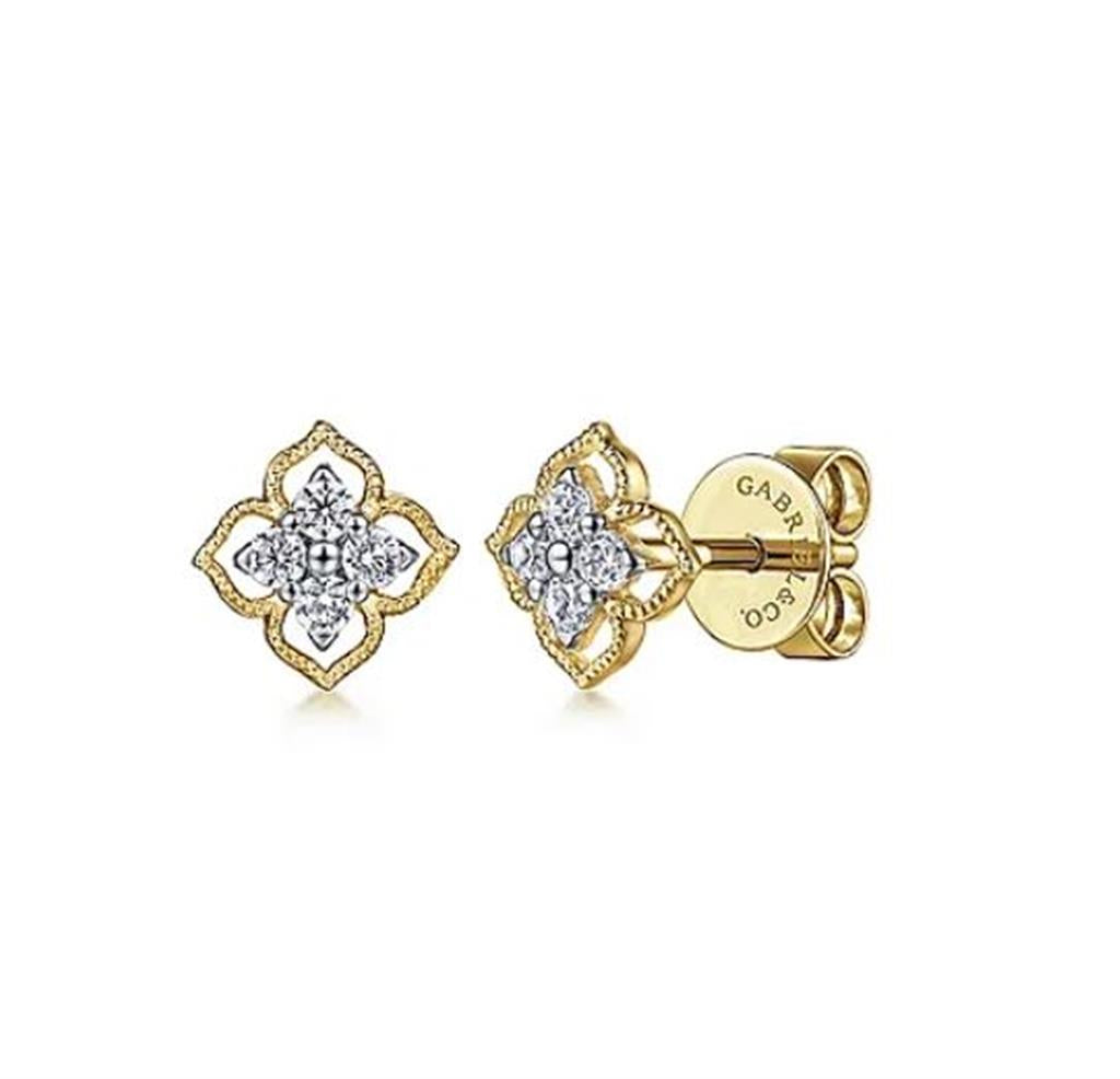 Gabriel 14Ky Diamond Gaby Floral Stud Earrings