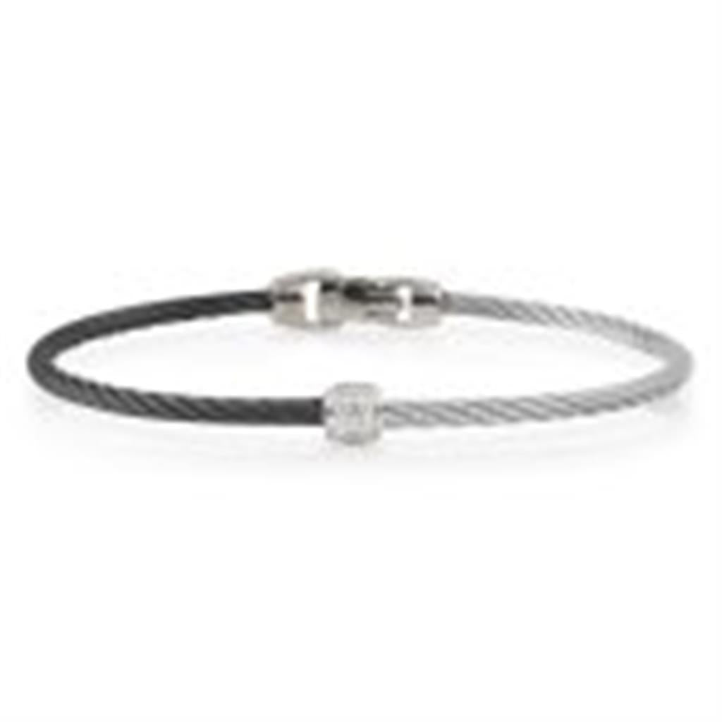 Alor Circle 18K/Ss Dia Cable Bracelet Grey/Black