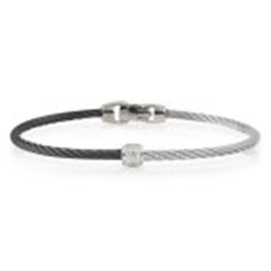 Alor Circle 18K/Ss Dia Cable Bracelet Grey/Black