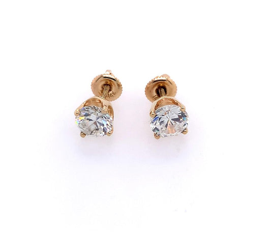 Estate 14k 7mm CZ Studs