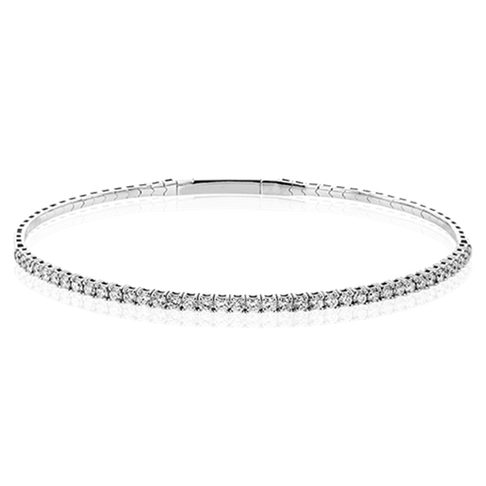 Simon G. 18Kw Diamond Flex Bangle With Smooth Clasp