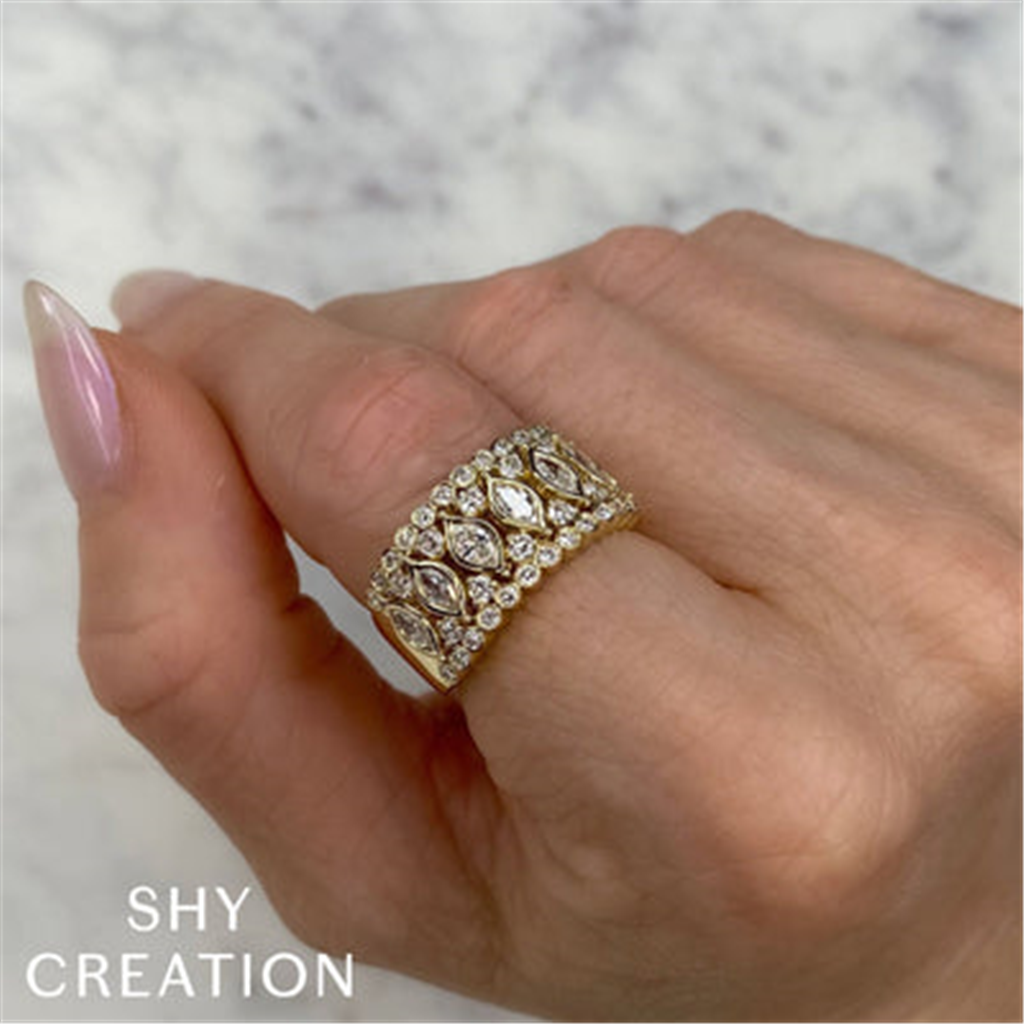 Shy Creation Diamond Marquise Bezel Ring